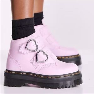 Dr Martens Devon Heart Platform boots Pink/lavender size 7US/38EU